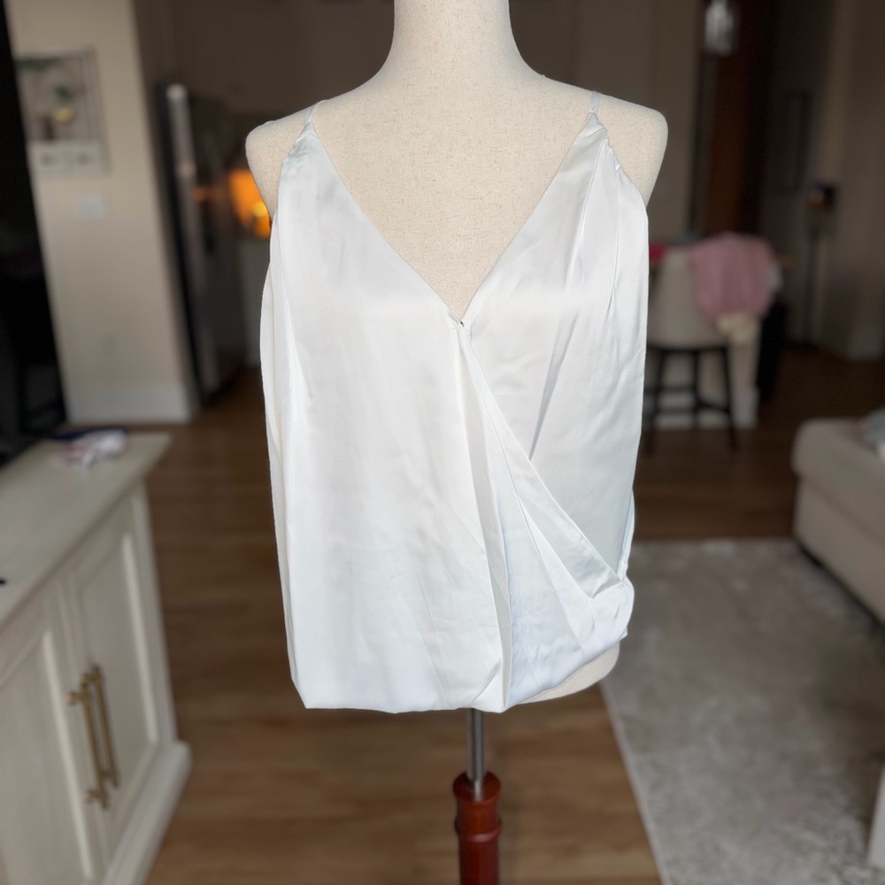Adrienne Landau White Satin Wrap-Style Camisole - Picture 2 of 6